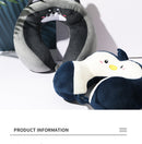 Nova corcunda dos desenhos animados em forma de u travesseiro pp algodão cristal veludo bordado em forma de u travesseiro carro pescoço travesseiro escritório nap pescoço travesseiro