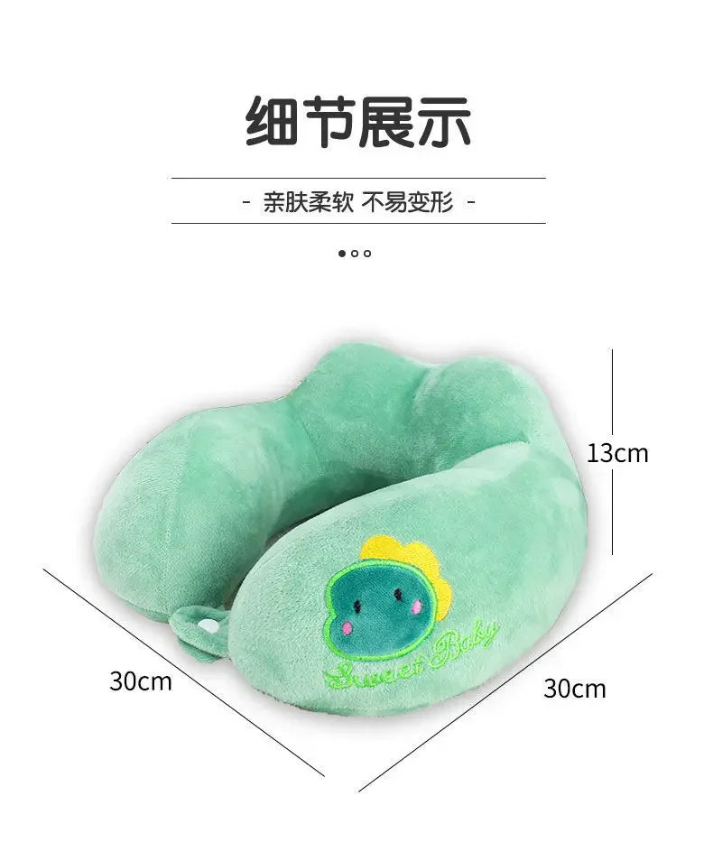 Travesseiro em forma de u dos desenhos animados travesseiro de pescoço protegendo travesseiro cervical travesseiro de pescoço em forma de u escritório bonito portátil avião vagão