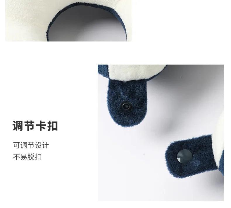 Travesseiro portátil em forma de u para carro, travesseiro de proteção de pescoço de desenho animado para viagem ao ar livre, travesseiro de avião, acessórios para carro