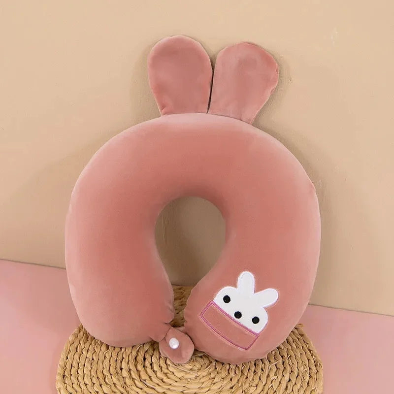 Animal dos desenhos animados em forma de u travesseiro de espuma de memória recuperação lenta pescoço apoio carro viagem nap travesseiro confortável tecido macio