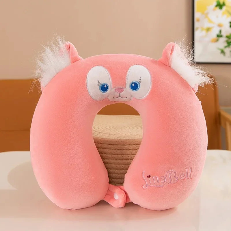Animal dos desenhos animados em forma de u travesseiro de espuma de memória recuperação lenta pescoço apoio carro viagem nap travesseiro confortável tecido macio