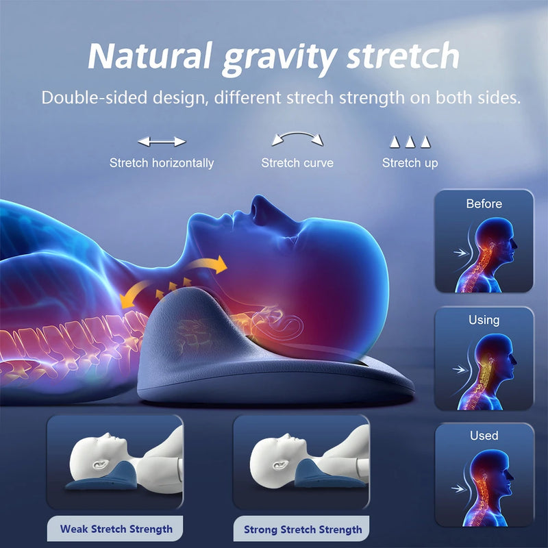 Massageador Cervical Inteligente EMS – Terapia de Tração, Acupressão e Calor para Alívio da Dor no Pescoço