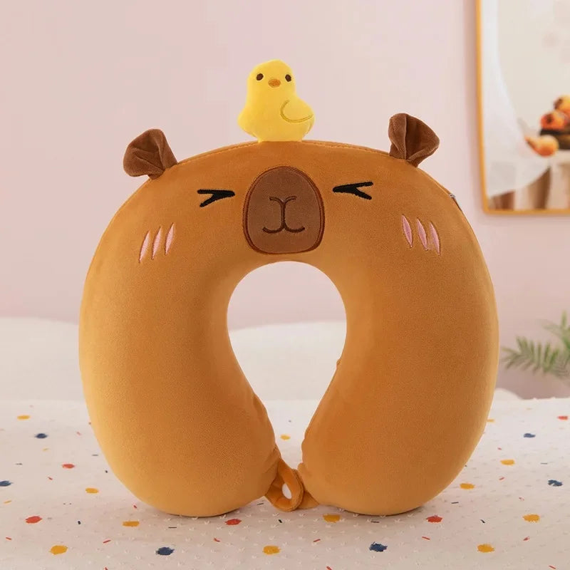 Animal dos desenhos animados em forma de u travesseiro de espuma de memória recuperação lenta pescoço apoio carro viagem nap travesseiro confortável tecido macio