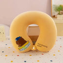 Animal dos desenhos animados em forma de u travesseiro de espuma de memória recuperação lenta pescoço apoio carro viagem nap travesseiro confortável tecido macio