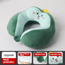 Travesseiro portátil em forma de u para carro, travesseiro de proteção de pescoço de desenho animado para viagem ao ar livre, travesseiro de avião, acessórios para carro
