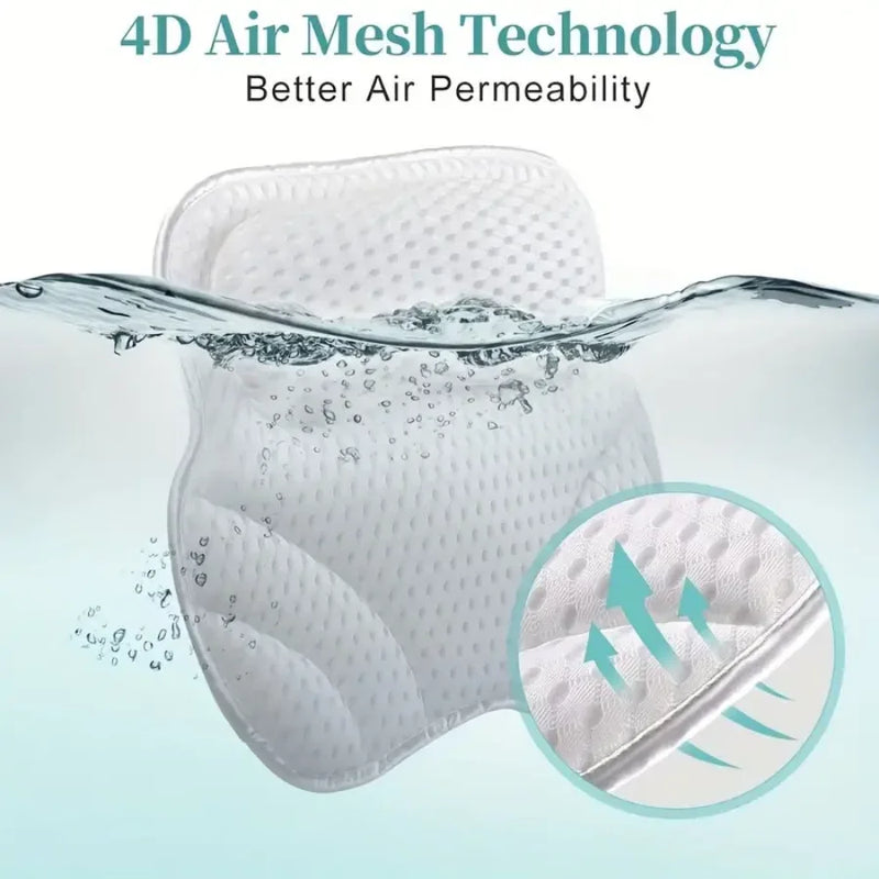 Travesseiro de banheira para casa, hotel, banho, 4d, cinza, branco, borboleta, banheira, ventosa, travesseiro de banheira