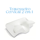 Travesseiro Cervical 2 em 1 – Suporte Ergonômico e Confortável