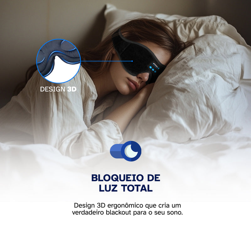 Máscara de Dormir 3D com Bloqueio Total de Luz