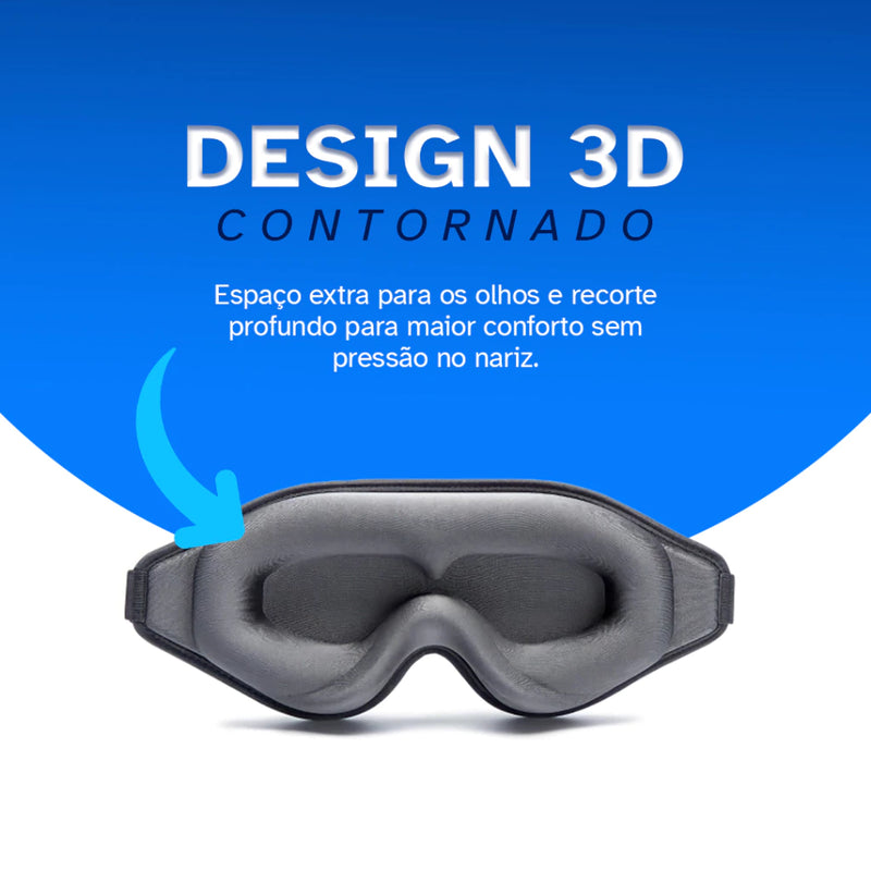 Máscara de Dormir 3D com Bloqueio Total de Luz