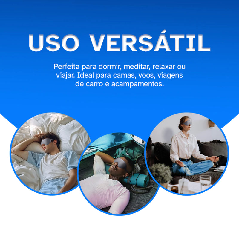 Máscara de Dormir 3D com Bloqueio Total de Luz