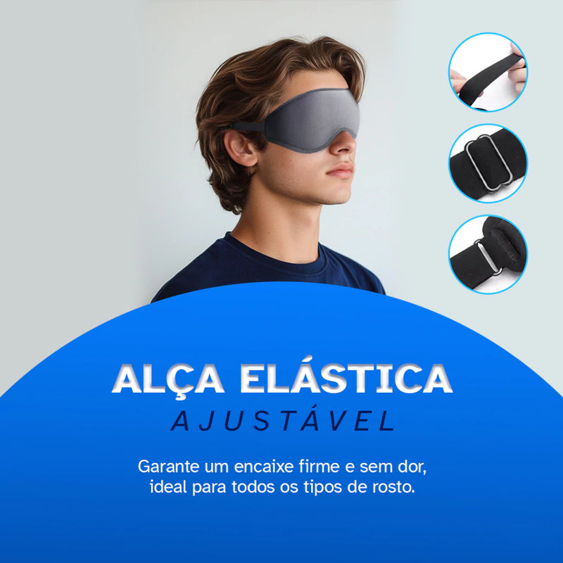 Máscara de Dormir 3D com Bloqueio Total de Luz